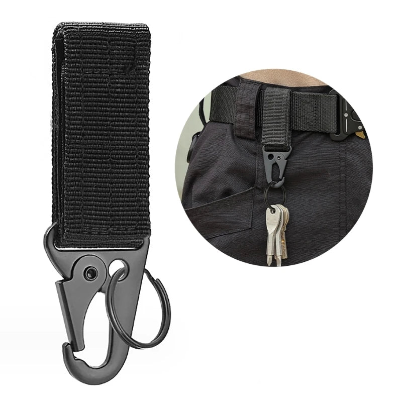 Professional Carabiner Keychain Keeper Key Holder Belt Key Keeper Webbing Tactic Hook Clip Belt Key Chain Loop Key Clips