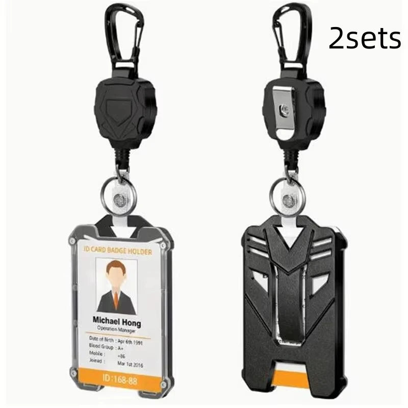 Retractable Cover Duty Pull Reel Carabiner Key Chains Strong Steel Wire Rope Buckle Spring Key Ring Outdoor Sporty Keychain Tool
