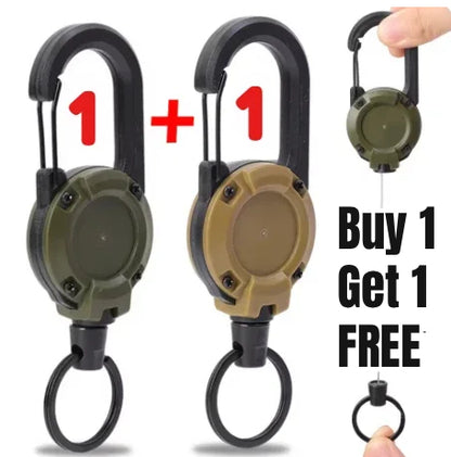 1/2Pcs Retractable Key Chains Anti-theft Metal Easy-to-pull Buckle Rope Elastic Keychain Sporty Retractable Key Ring