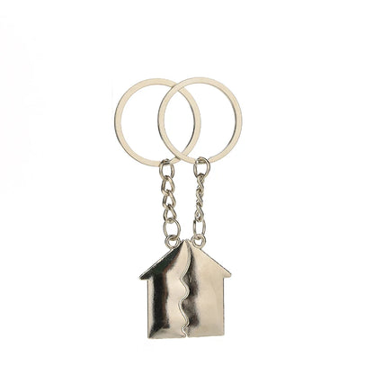 1 Couple Keychain Metal Keychain House Souvenirs Keyring Key