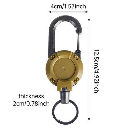 1/2Pcs Retractable Key Chains Anti-theft Metal Easy-to-pull Buckle Rope Elastic Keychain Sporty Retractable Key Ring