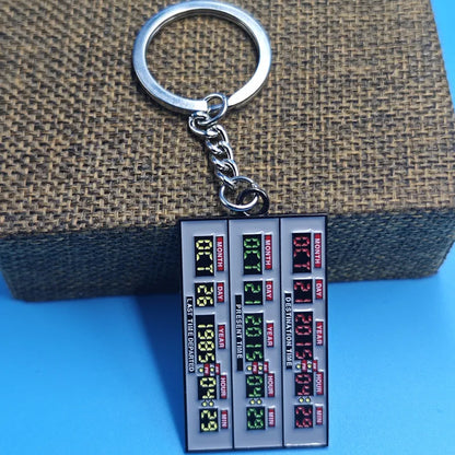 Back To Future  Keychain Time Machine Enamel Keyring Classic Science Fiction Comedy Movie  Jewelry Presents
