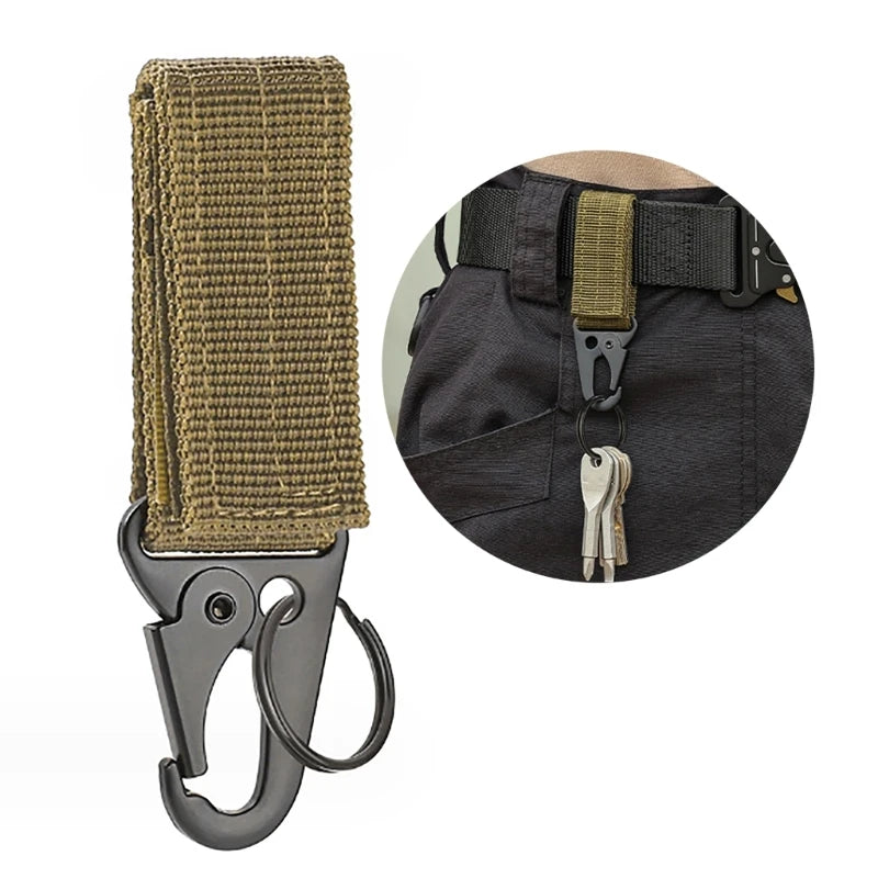 Professional Carabiner Keychain Keeper Key Holder Belt Key Keeper Webbing Tactic Hook Clip Belt Key Chain Loop Key Clips