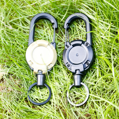 1/2Pcs Retractable Key Chains Anti-theft Metal Easy-to-pull Buckle Rope Elastic Keychain Sporty Retractable Key Ring