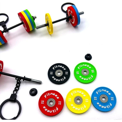 DIY Detachable Barbell Keychain - Mini Gym Weight Key Ring for Car Keys, Fitness Lover Gift for Men Women