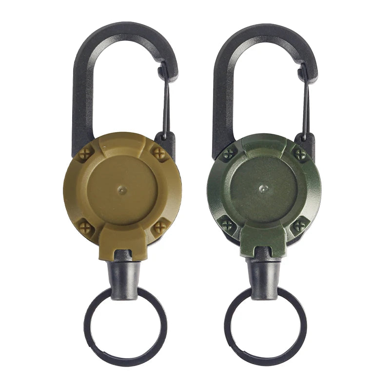 1/2Pcs Retractable Key Chains Anti-theft Metal Easy-to-pull Buckle Rope Elastic Keychain Sporty Retractable Key Ring