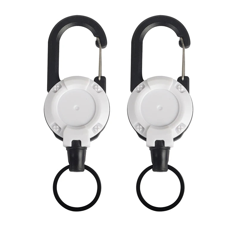 1/2Pcs Retractable Key Chains Anti-theft Metal Easy-to-pull Buckle Rope Elastic Keychain Sporty Retractable Key Ring