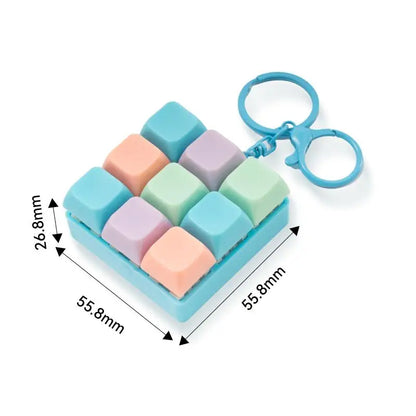Stress-Reducing Keychain Toy with 9 Keyboard Keys, Fun Game for Boys and Girls