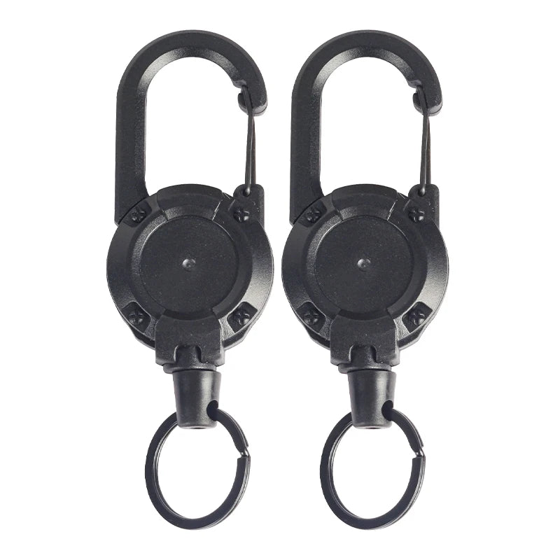 1/2Pcs Retractable Key Chains Anti-theft Metal Easy-to-pull Buckle Rope Elastic Keychain Sporty Retractable Key Ring