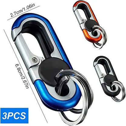 Double Ring Keychain Business Key Holder Men's Fashion Key Chain Gift Metal Key Buckle Car Styling Auto Car Accessories