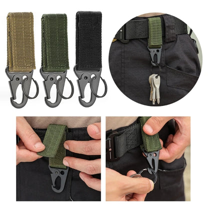 Professional Carabiner Keychain Keeper Key Holder Belt Key Keeper Webbing Tactic Hook Clip Belt Key Chain Loop Key Clips