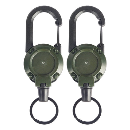 1/2Pcs Retractable Key Chains Anti-theft Metal Easy-to-pull Buckle Rope Elastic Keychain Sporty Retractable Key Ring