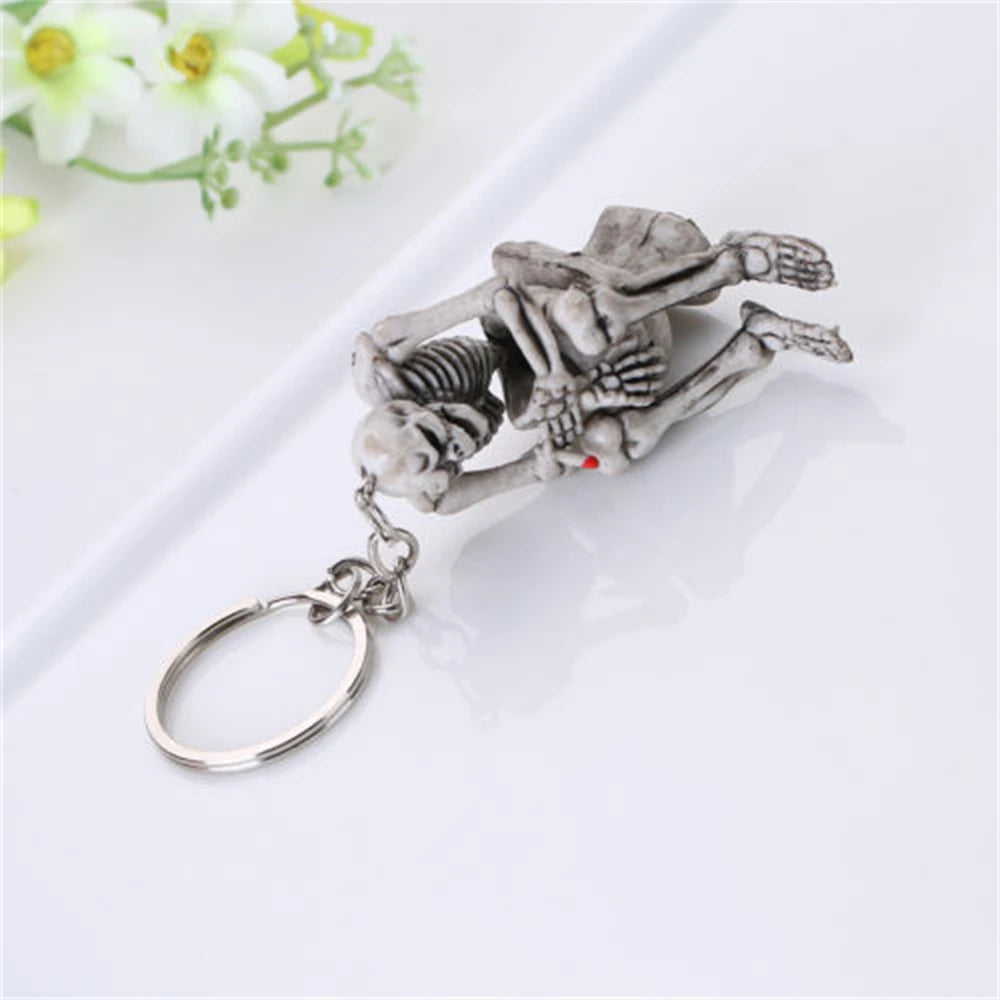 Keychain For Men Creative Skull Skeleton In Toilet Keyring Punk Key Chain Bag  Ornaments Key Accessories