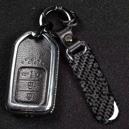 Car keychain keyring anti loss customized accessories creative personality real carbon fiber men's waist hanging metal keychain