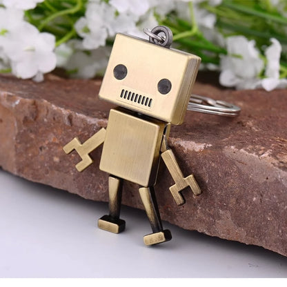 Creative Movable Robot Keychain Retro Simple Cute Cartoon Pendant Keychain Chain 1pc