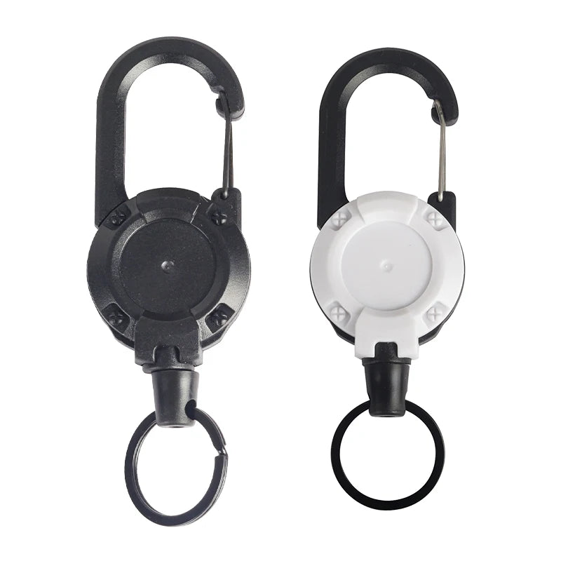 1/2Pcs Retractable Key Chains Anti-theft Metal Easy-to-pull Buckle Rope Elastic Keychain Sporty Retractable Key Ring