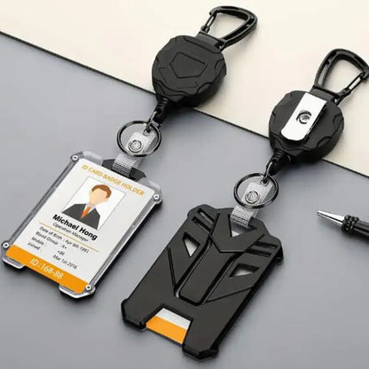 Retractable Cover Duty Pull Reel Carabiner Key Chains Strong Steel Wire Rope Buckle Spring Key Ring Outdoor Sporty Keychain Tool