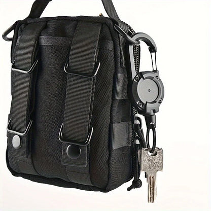 Retractable Keychain With Wire Anti-Theft Lock, Easy-Pull Cord, And Elastic Design, Suitable For Camping And Everyday Use.