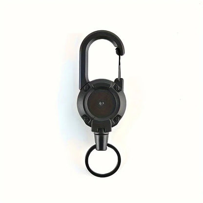 Retractable Keychain With Wire Anti-Theft Lock, Easy-Pull Cord, And Elastic Design, Suitable For Camping And Everyday Use.