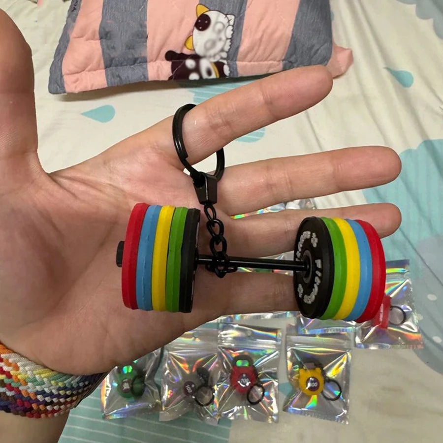 DIY Detachable Barbell Keychain - Mini Gym Weight Key Ring for Car Keys, Fitness Lover Gift for Men Women