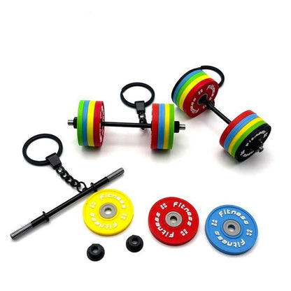 DIY Detachable Barbell Keychain - Mini Gym Weight Key Ring for Car Keys, Fitness Lover Gift for Men Women