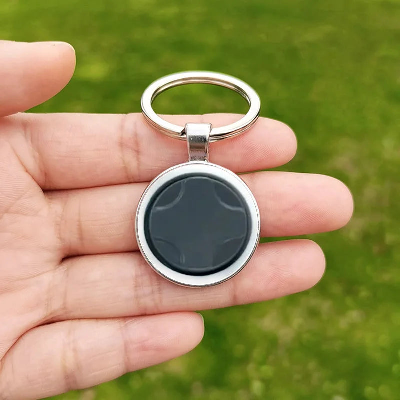 Game Controller Keychain Pendant Hip Hop Old Video Game Controller Picture Handmade Glass Cabochon Keychains Key Ring for Friend