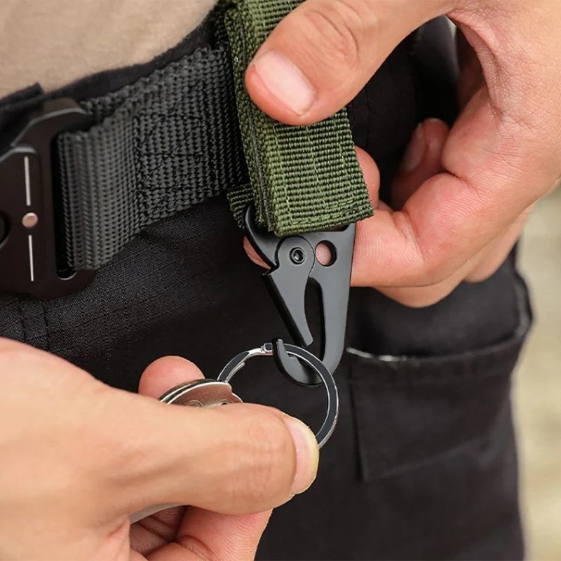 Professional Carabiner Keychain Keeper Key Holder Belt Key Keeper Webbing Tactic Hook Clip Belt Key Chain Loop Key Clips