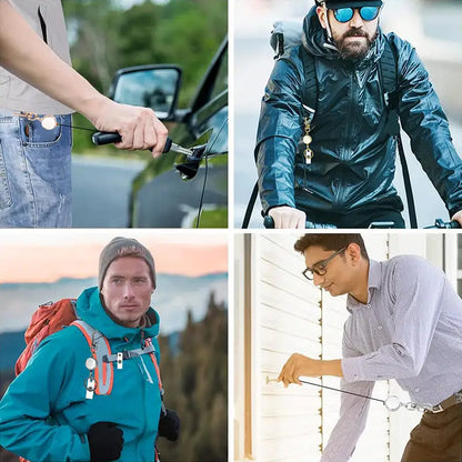 Keychains Keyring Outdoor Retractable Keychain Anti-lost Telescopic Keys  Multipurpose Hanging Rope Certificate Buckle