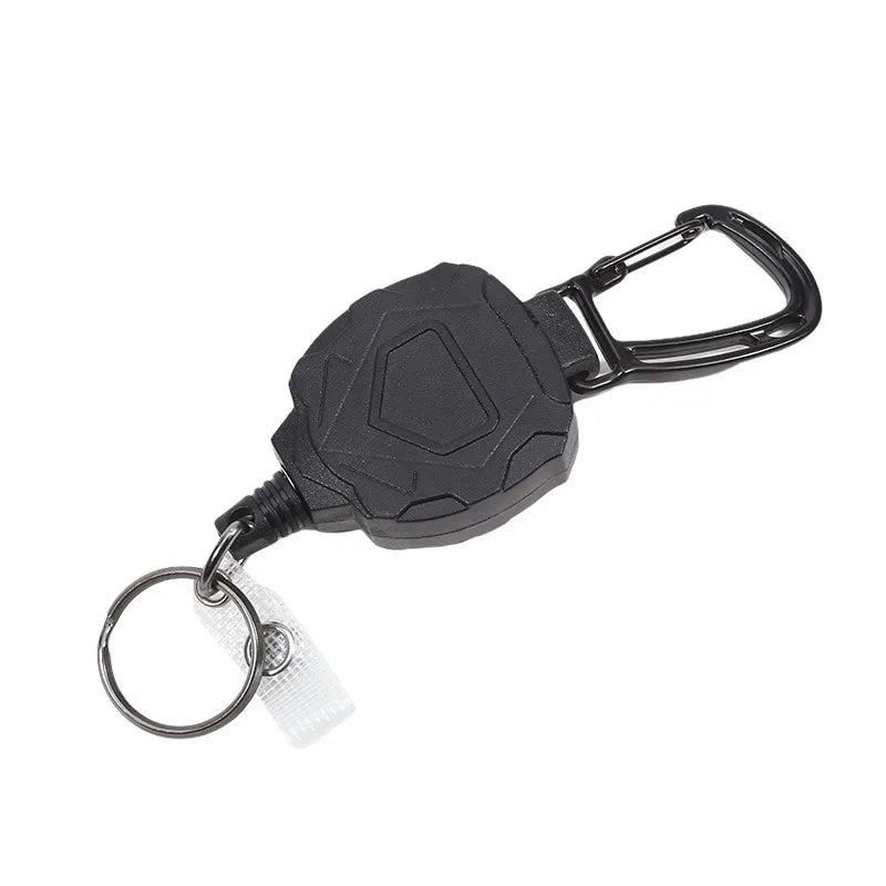 Retractable Cover Duty Pull Reel Carabiner Key Chains Strong Steel Wire Rope Buckle Spring Key Ring Outdoor Sporty Keychain Tool