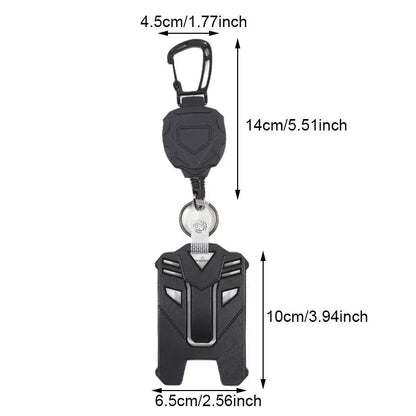 Retractable Cover Duty Pull Reel Carabiner Key Chains Strong Steel Wire Rope Buckle Spring Key Ring Outdoor Sporty Keychain Tool