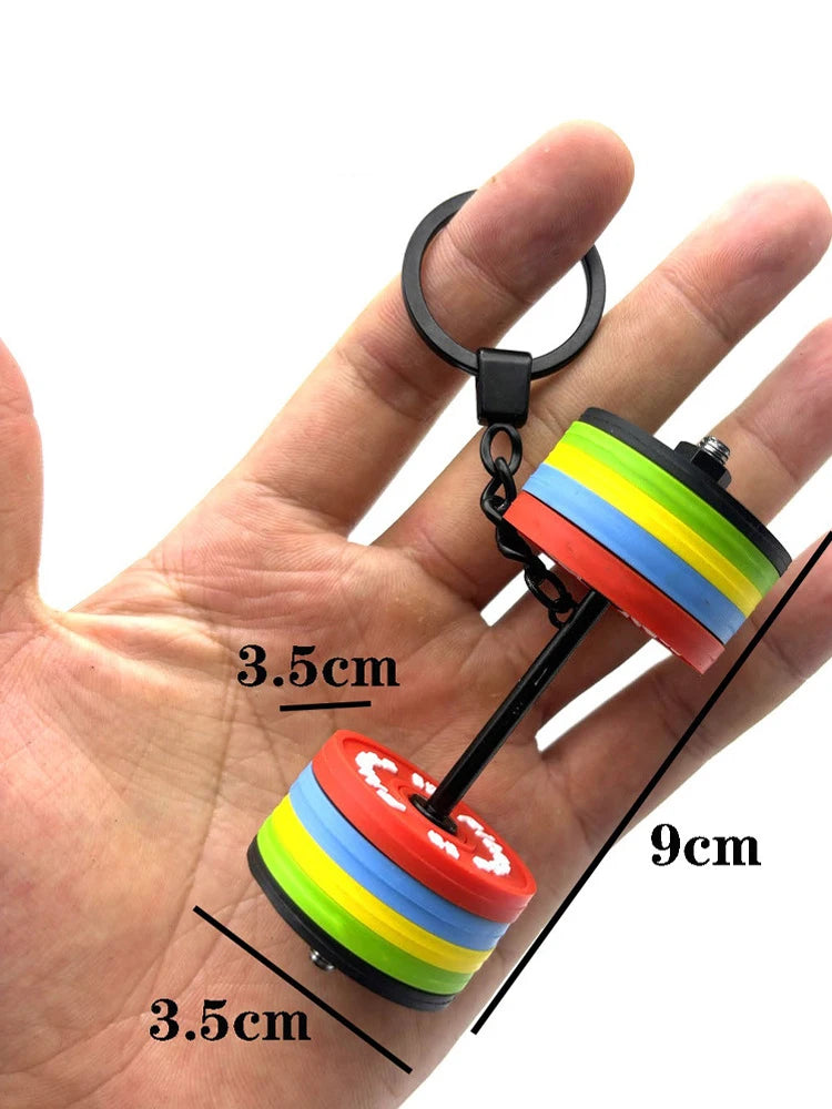 DIY Detachable Barbell Keychain - Mini Gym Weight Key Ring for Car Keys, Fitness Lover Gift for Men Women